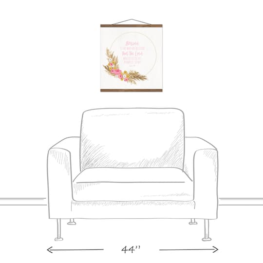 Blessed is She 16" x 16" Teak Hanging Canvas